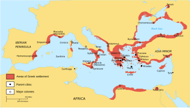 Ancient Greek colonies Greek Colonization Archaic Period.svg