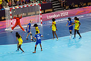 Match de handball féminin aux Jeux Olympiques de 2012.