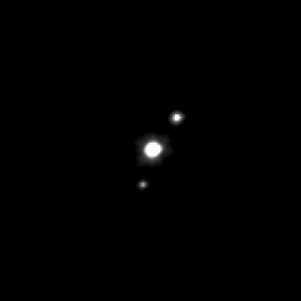 Хаумеа и два её спутника Хииака и Намака, фото телескопа «Хаббл» (2015)