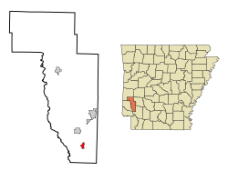 Location in Howard County and the state of Arkansas