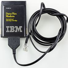16-bit Type II PC Card: IBM V.34 data/fax modem, manufactured by TDK IBM PCMCIA Data-Fax Modem V.34 FRU 42H4326-8920.jpg