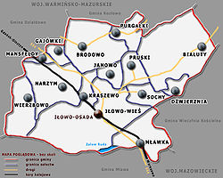 Location of Gmina Iłowo-Osada