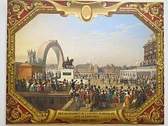 Inauguration de la statue d'Henri IV sur le Pont-Neuf (25 août 1818), tableau d'Hippolyte Lecomte[12].