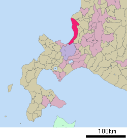 Ishikarin sijainti Hokkaidōn prefektuurissa