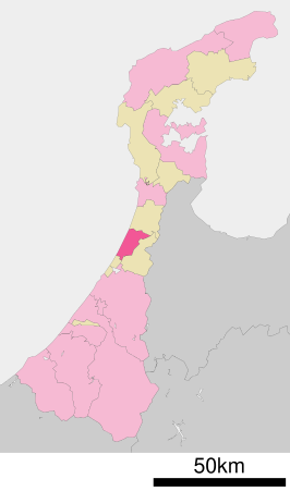 Situering van Kahoku in de prefectuur Ishikawa