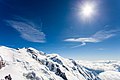 Uitzicht over de top van de Mont Blanc