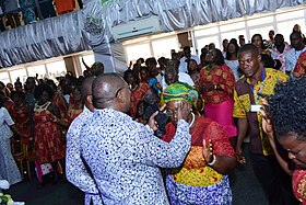 Laying on of hands for healing in Living Streams International Church, Accra, Ghana, 2018 Laying on of hands, Dr. Ebenezer Markwei.jpg