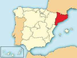 कातालोनियाचे स्पेन देशाच्या नकाशातील स्थान