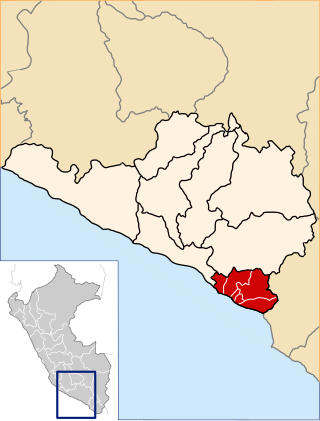 Mapa de la provincia de Islay en el Departamento de Arequipa