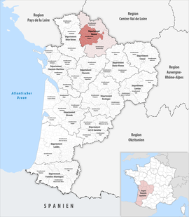 Location within the region Nouvelle-Aquitaine