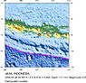 震源地とジャワ島、米国地質研究所による。