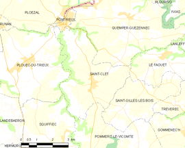 Mapa obce Saint-Clet