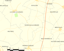 Mapa obce Levesville-la-Chenard