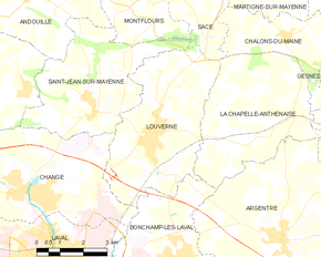 Poziția localității Louverné