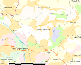 Mapa obce Roost-Warendin