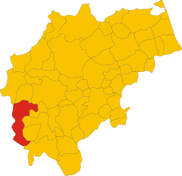 Serravalle di Chientis läge i Macerata