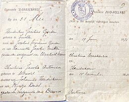 Marriage certificate Hendrikus Gorter and Christina Hendriksen (1916)