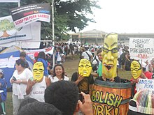 Protest against pork barrel politics at the 2013 Million People March in Luneta Million People March in Luneta against Pork Barrel 24.JPG