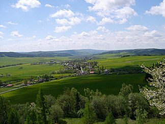 Typische Landschaft des Niederen Gesenke bei Mährisch-Kotzendorf vom Uhlířský vrch