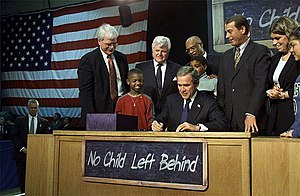 President Bush signing the bipartisan No Child...