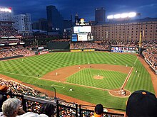 The Orioles hosting the Seattle Mariners on August 1, 2014 Oriole Park at Camden Yards, O's vs Mariners, 8-1-2014.jpg