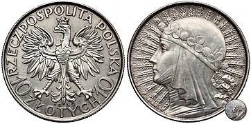 10 złotych Polonia 1932 głębokie bicie