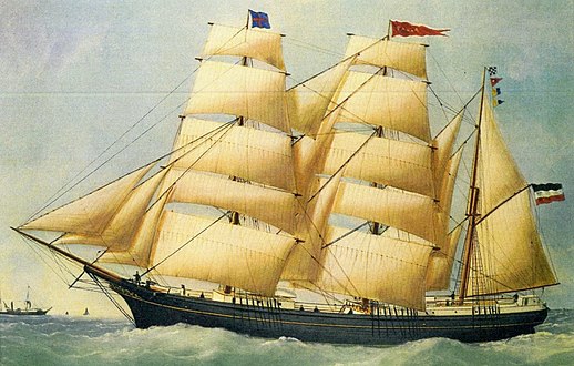 La nave tedesca Paula, 1876