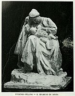 Scultura in marmo di Eugenio Pellini, intitolata "Il segreto di Nives".