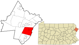 Location in Pike County and the state of Pennsylvania.