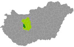 A Polgárdi járás elhelyezkedése Magyarországon