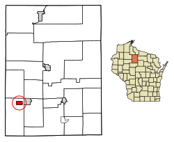 Location of Kennan in Price County, Wisconsin.
