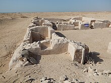 A partially restored section of the ruined town of Zubarah. Qatar, Zubarah (10), ruined city.JPG