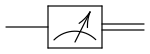 Circuit representation of measurement. The single line on the left-hand side stands for a qubit, while the two lines on the right-hand side represent a classical bit. Qcircuit measure-arrow.svg