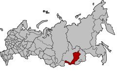 Die ligging van Boerjatië in Rusland