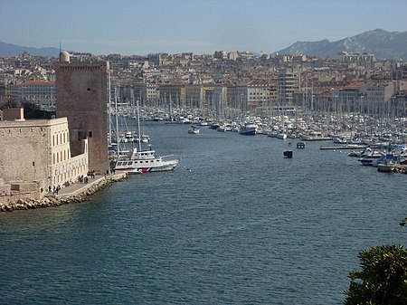 Le Vieux port de Marseille vu du Pharo