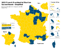 Χάρτης που απεικονίζει τον νικητή υποψήφιο ανά νομό, στον δεύτερο γύρο.