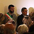 Sindaco e Vescovo di Prato all'inaugurazione della mostra «Legati da una Cintola», 7 settembre 2017.