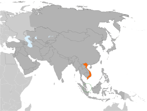 Mapa indicando localização de Singapura e do Vietnã.