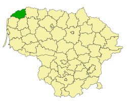 斯库奥达斯区在立陶宛的位置