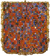 An extravagant example of marshalling: the 719 quarterings of the Grenville Armorial at Stowe House Stowe Armorial.jpg