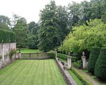 Terraces with Ornamental Balustrades and Steps to South of the Hall, including retaining Walls running to East and West and Garden Wall