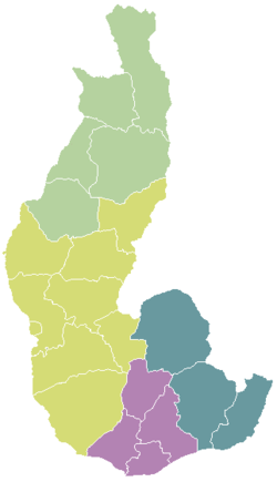 Mappa divisa per regioni