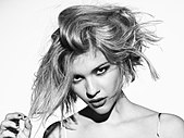 Tove Styrke posing in a black and white promotional shoot.