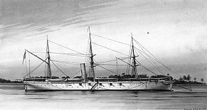 USS Pawnee, a screw sloop-of-war, which served...