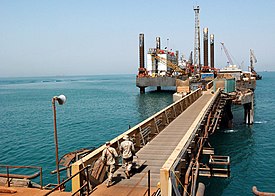 US Navy 090328-N-0803S-012 Sailors walk along Iraq's Khawr Al Amaya Oil Platform (KAAOT). U.S. and Coalition forces guard the Khawr Al Amaya Oil Platform.jpg