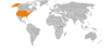 Location map for Uganda and the United States.