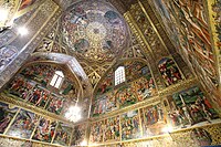 The Vank Cathedral. The Armenians moved into the Jolfa district of Isfahan and were free to build their prayer houses, eventually becoming an integral part of the society. Vank Cathedral interior.jpg