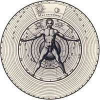 Robert Fludd's 16th-century illustration of man the microcosm within the universal macrocosm Vitruvian macrocosm.jpg