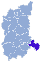 Localização do Condado de Wschowa na Lubúsquia.