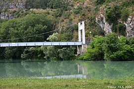 Suspension bridge over the Rhone